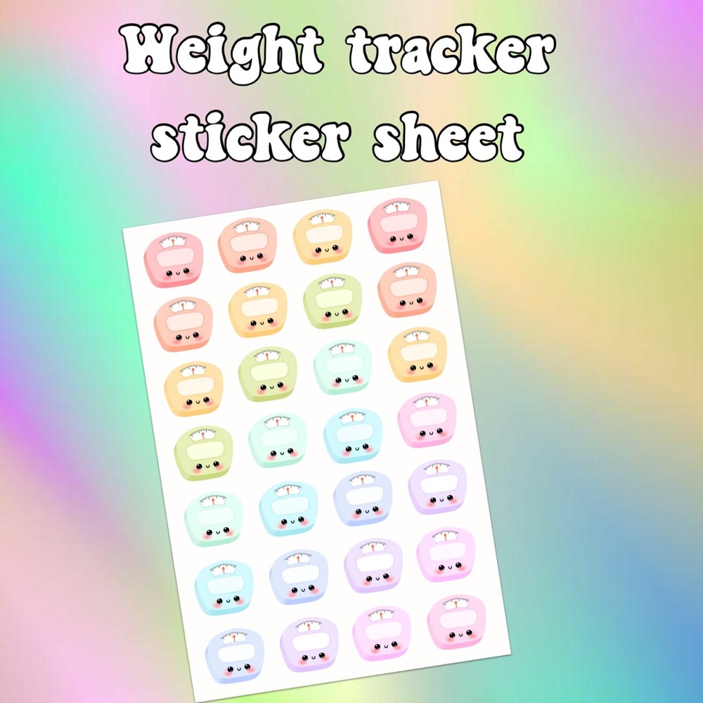 5/$5Kawaii Weight Tracker Planner Stickers